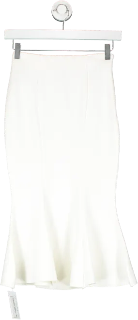 Majorelle White Fishtail Midi Skirt UK XXS