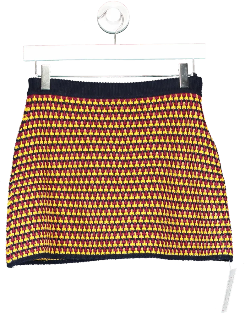 Miu Miu Yellow And Red Knit Mini Skirt UK 12