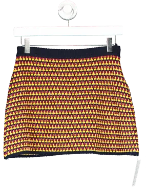 Miu Miu Yellow And Red Knit Mini Skirt UK 12