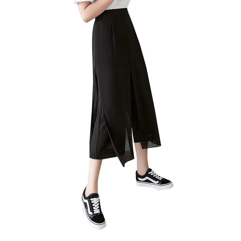 Mock Two-Piece Wide-Leg Pants dd36