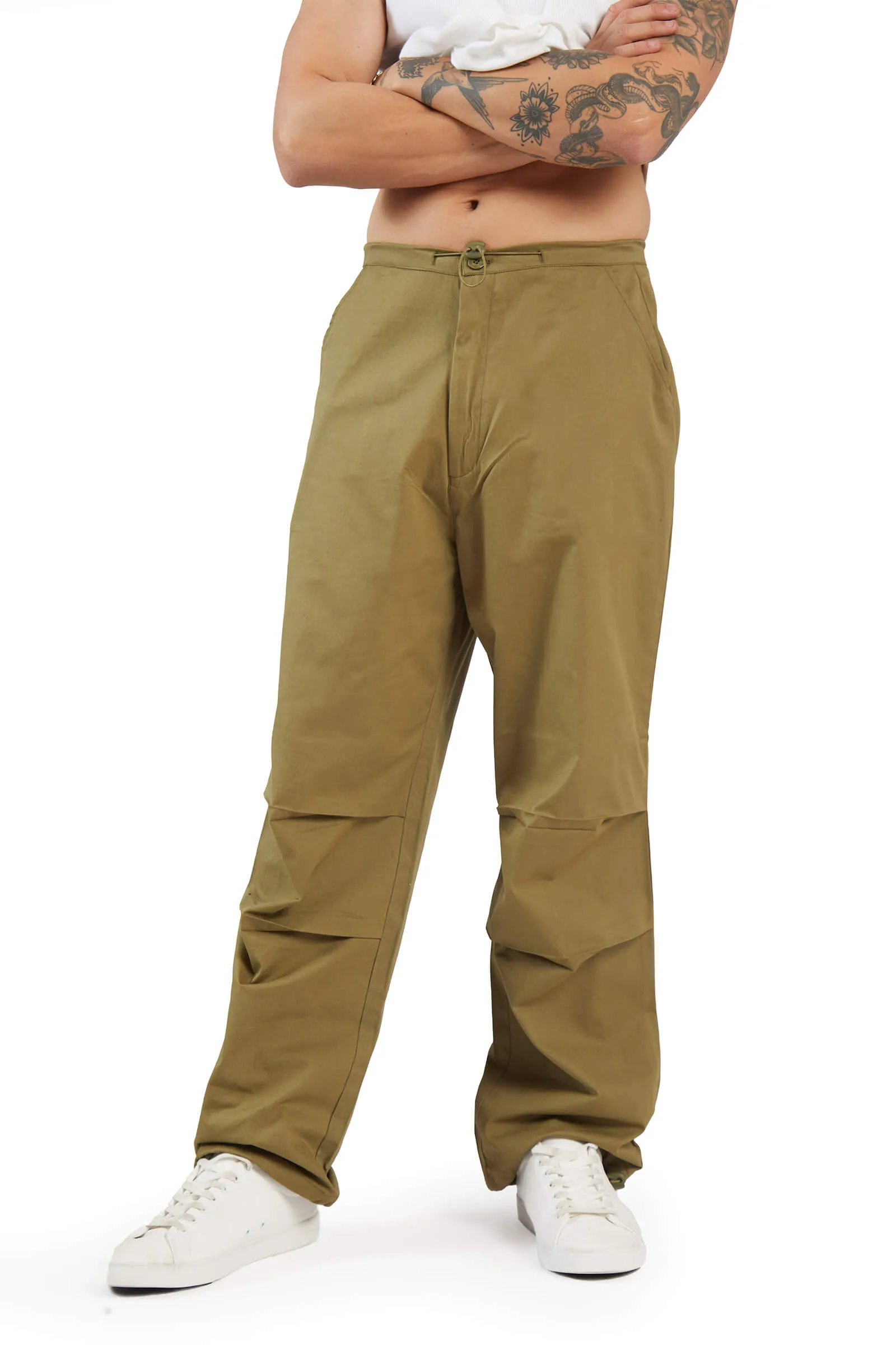 Olive Parachute Pants