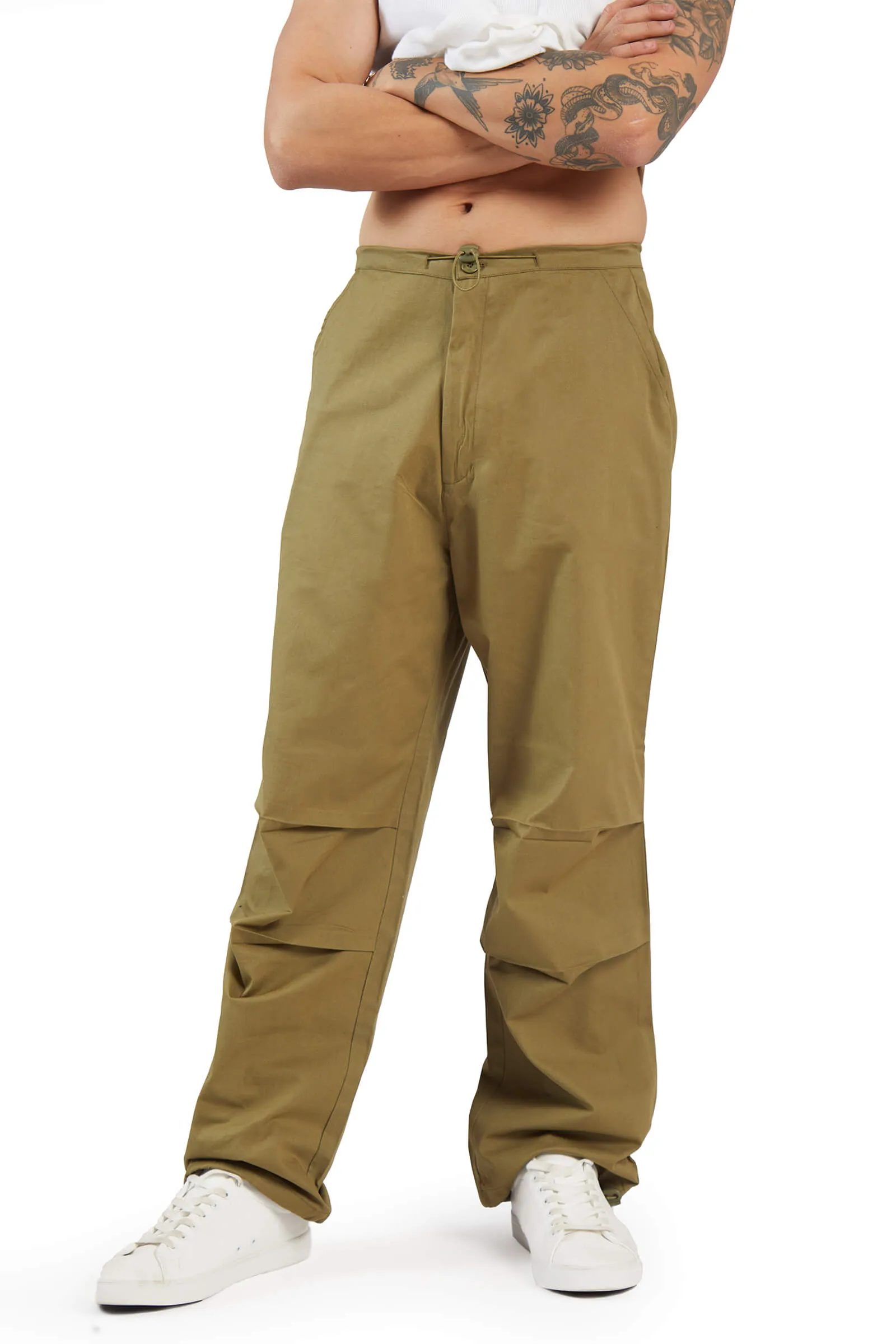 Olive Parachute Pants