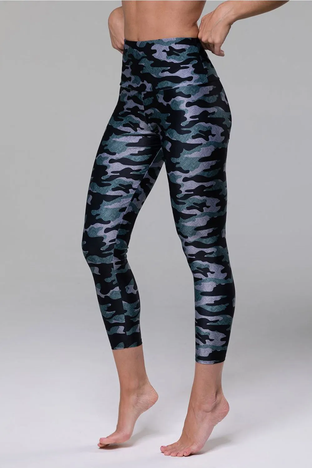 Onzie Distressed Camo Midi Leggings