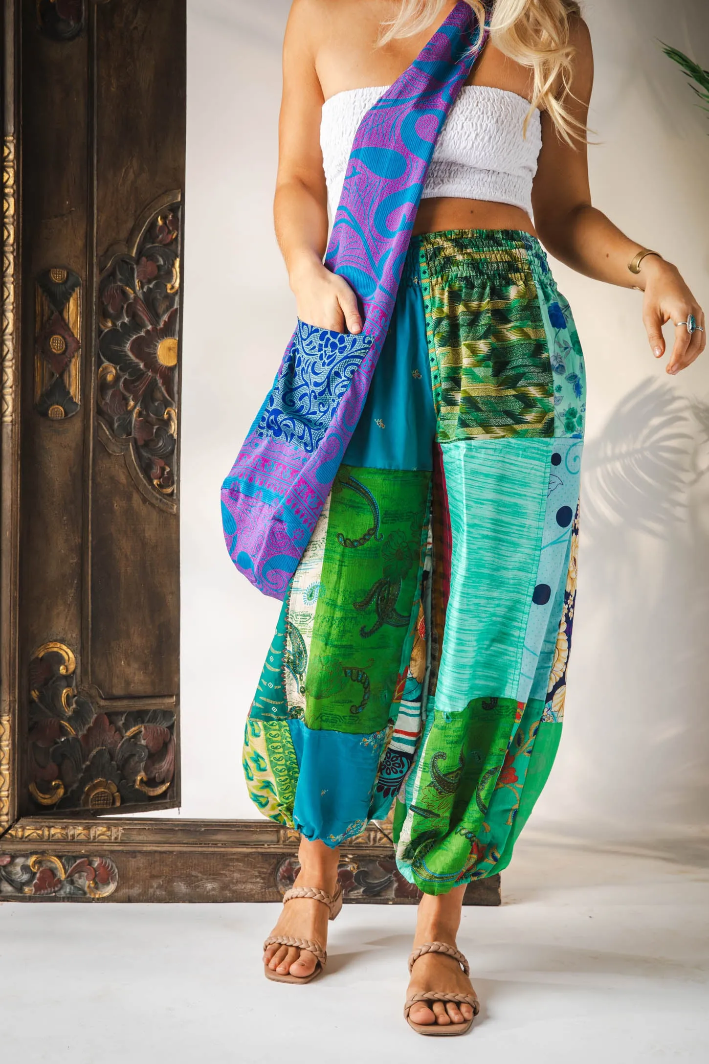 Paravi Patchwork Sari Silk Harem Pants