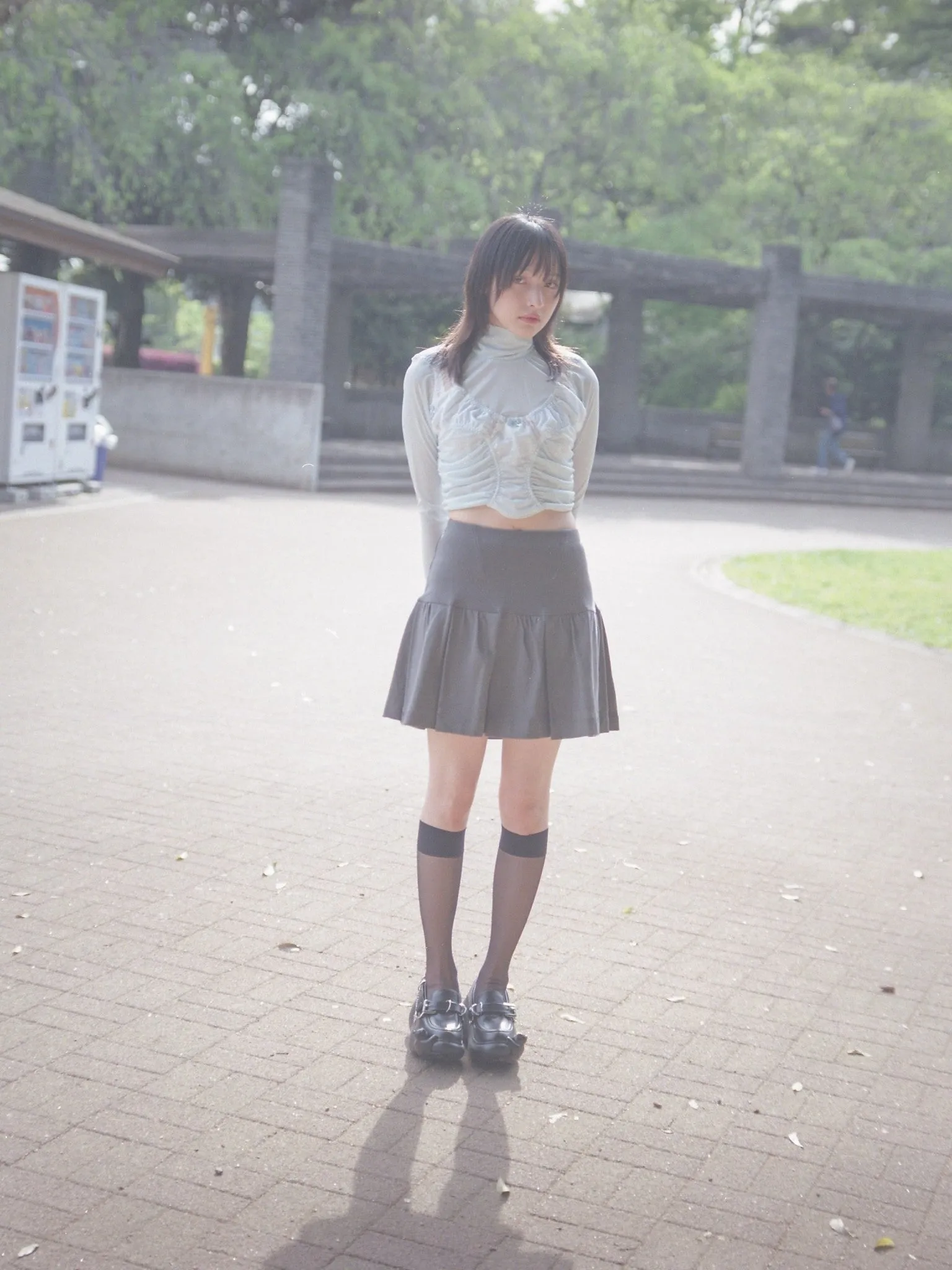 Peaches Mini Skirt / Gray