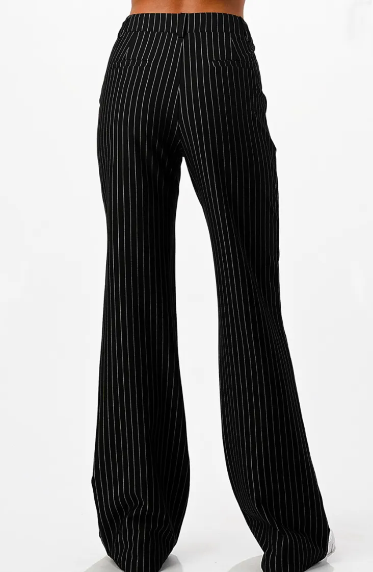 Pinstripe Wide Leg Pants