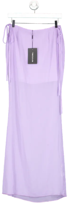 PrettyLittleThing Purple Tall Mesh Maxi Skirt UK 8