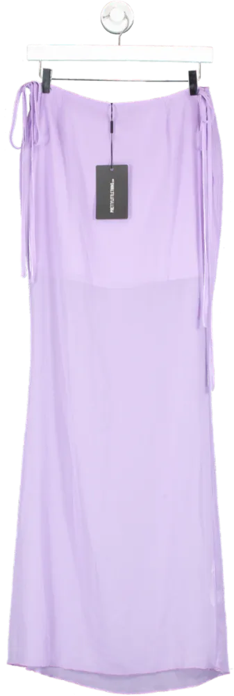 PrettyLittleThing Purple Tall Mesh Maxi Skirt UK 8