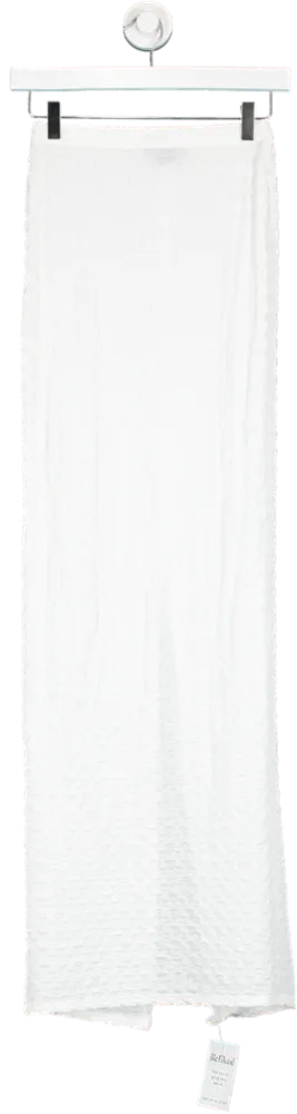 PrettyLittleThing White Back Slit Maxi Skirt UK 4