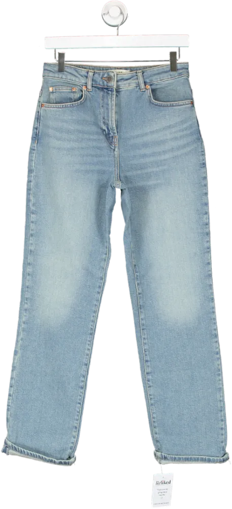 REISS Blue Straight Leg High Rise Jeans W26