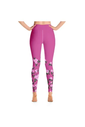 Rising Rose Yoga Leggings