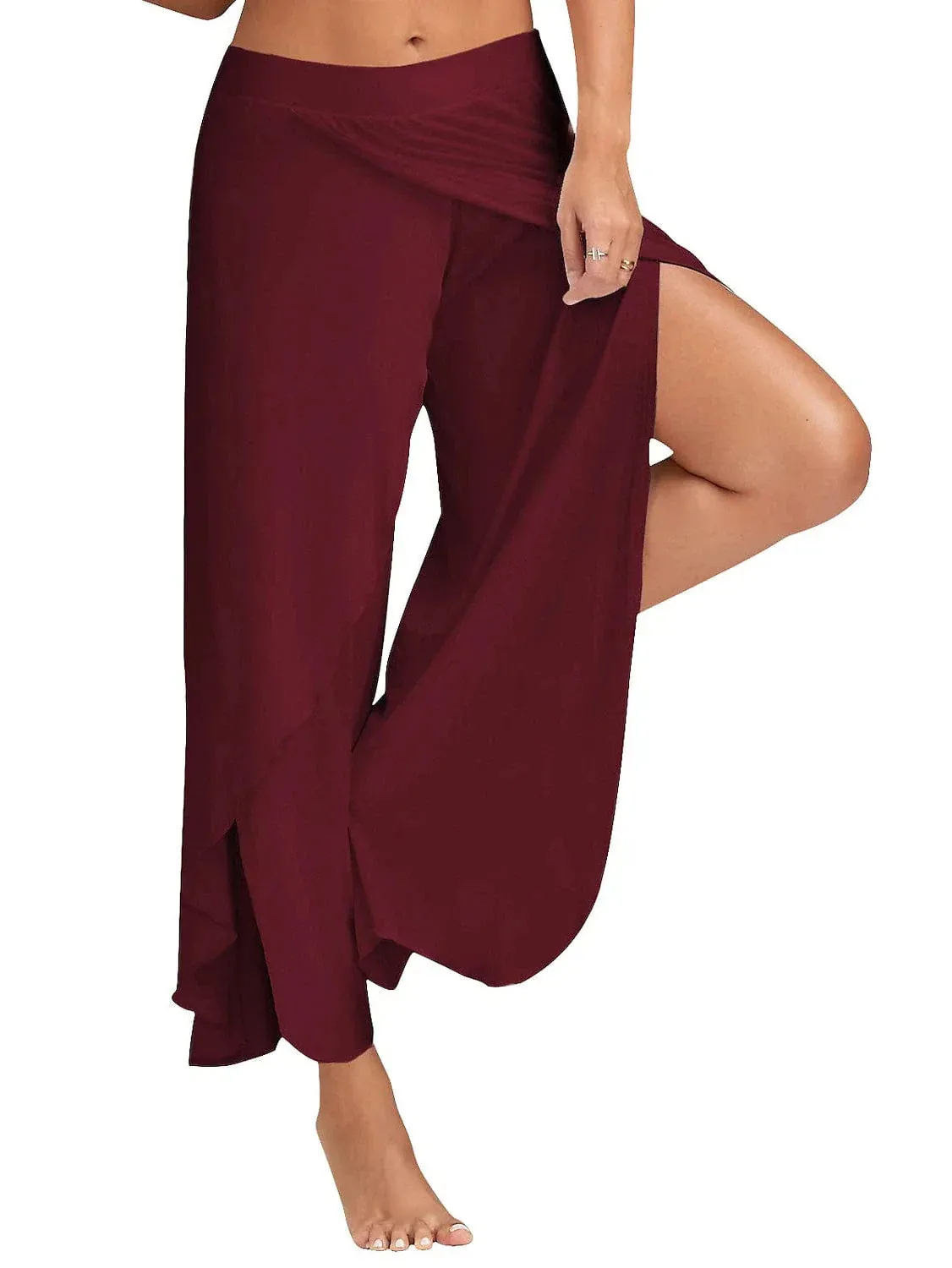 Ruffled Layer Women's Wide Leg Chinos Culottes