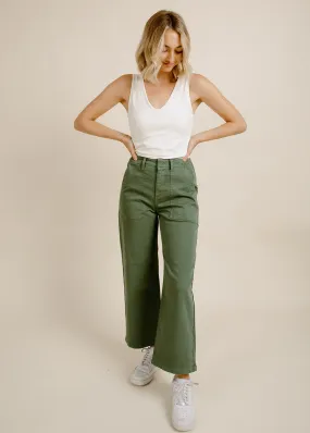 Sofia Wide Leg Utility - Basil