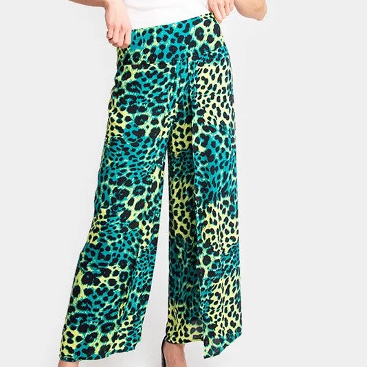 Summer Leopard Wide Leg Palazzo Pants