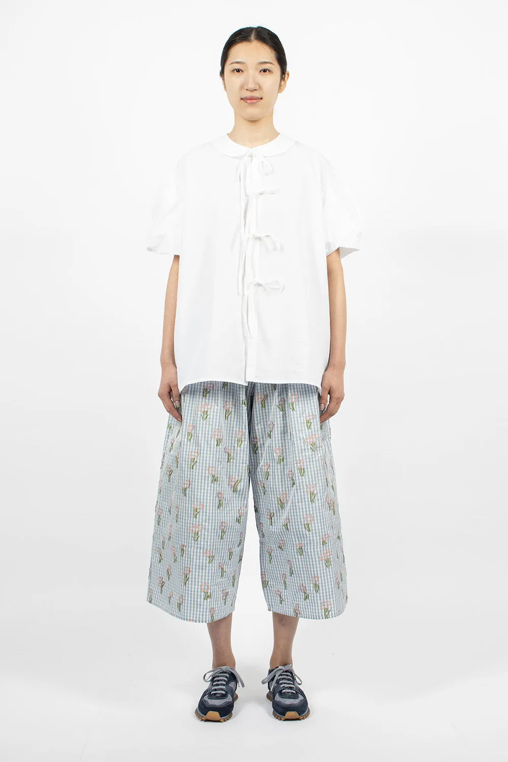 Sweet Culotte Blue Check Flower