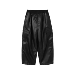 Synthetic Leather Wide BDU Pants