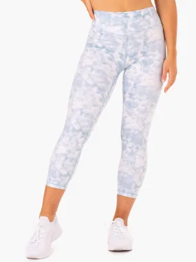 Tie Dye 7/8 Leggings - Steel Blue Tie Dye