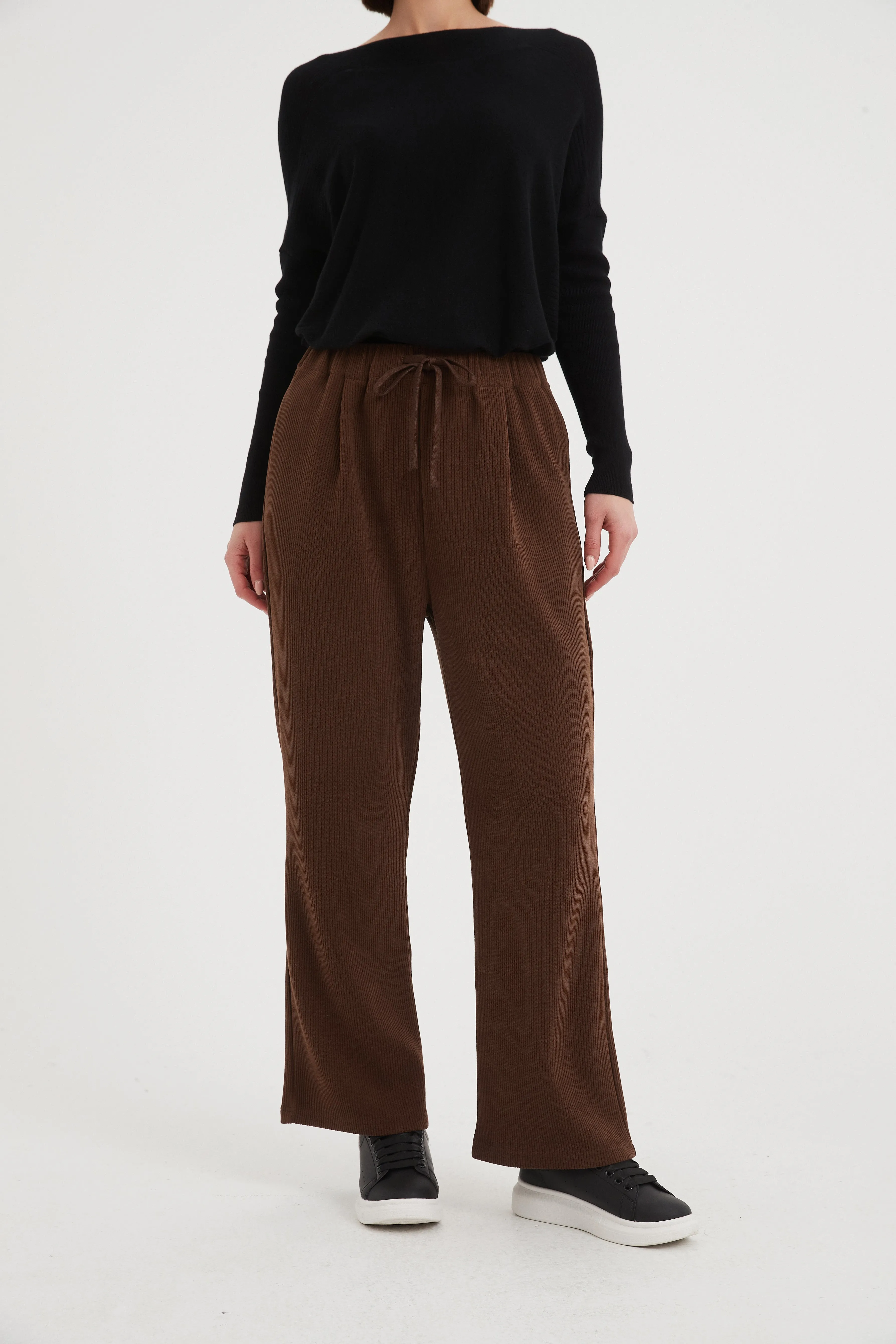 Tirelli - Straight Leg Stretch Cord Pants - Mocha