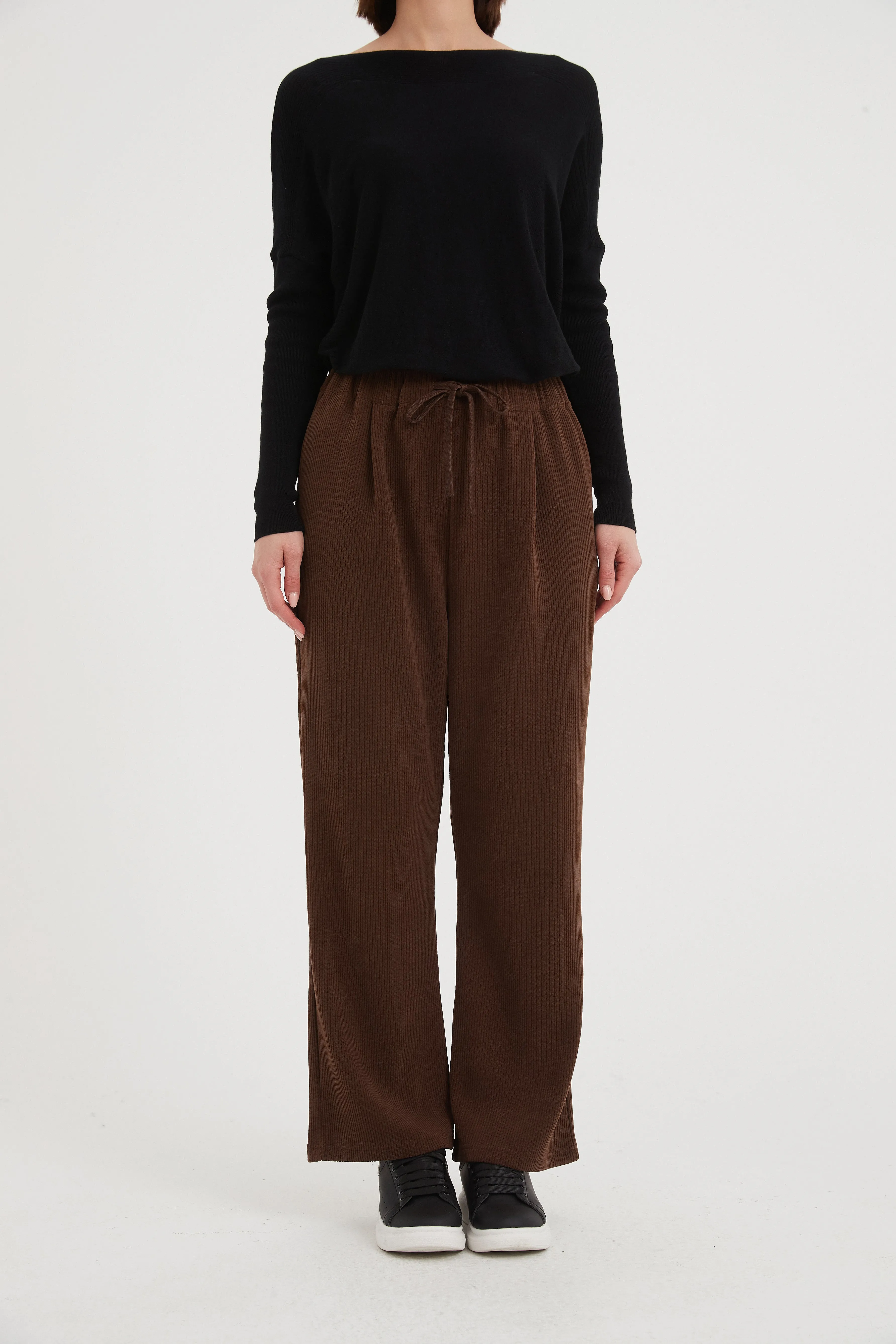 Tirelli - Straight Leg Stretch Cord Pants - Mocha