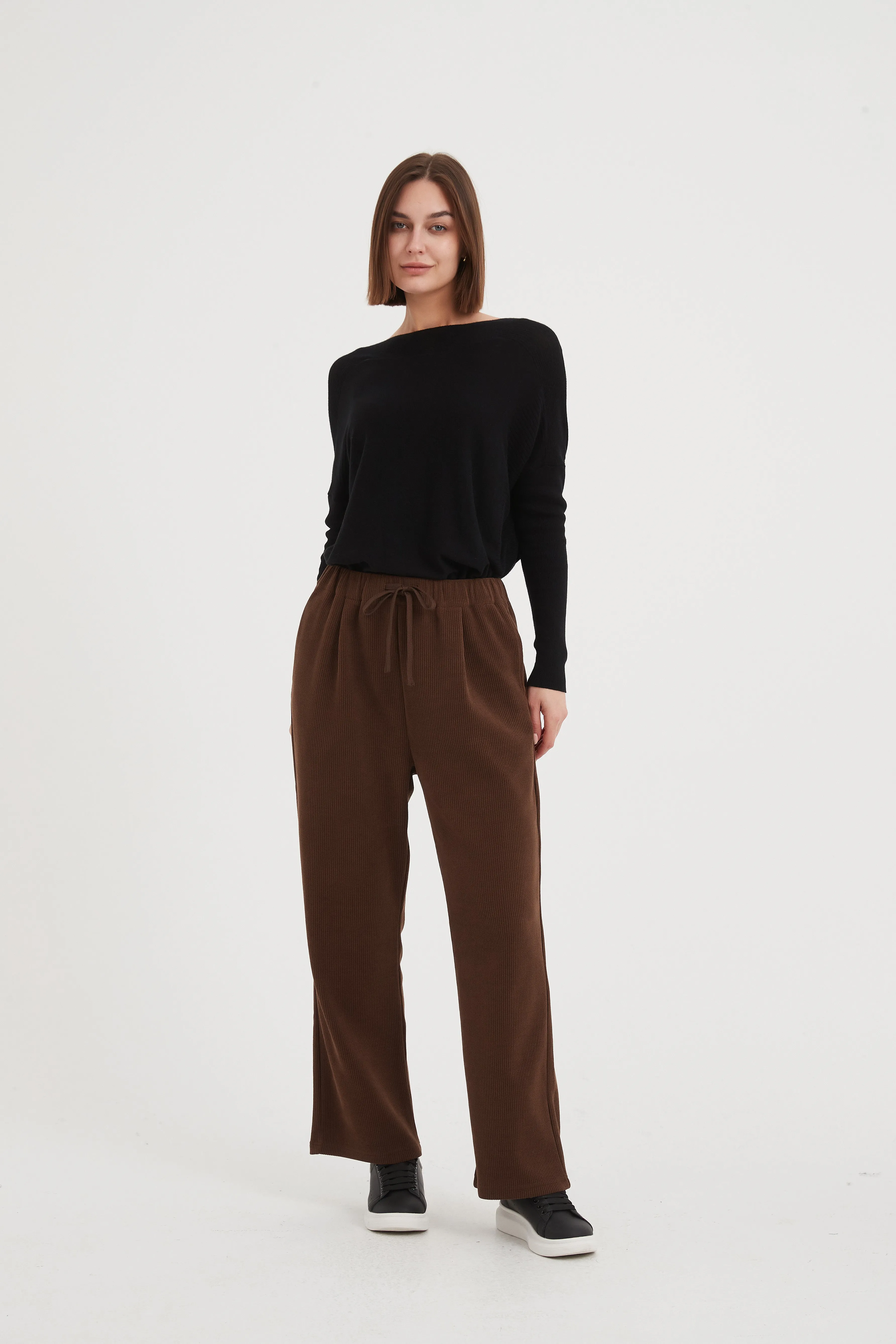 Tirelli - Straight Leg Stretch Cord Pants - Mocha