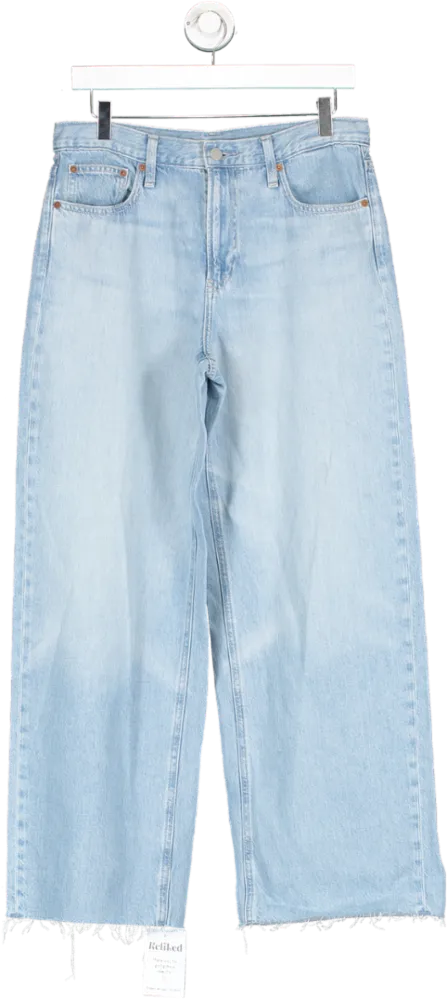 Uniqlo Blue Wide Straight Leg Jeans UK 10