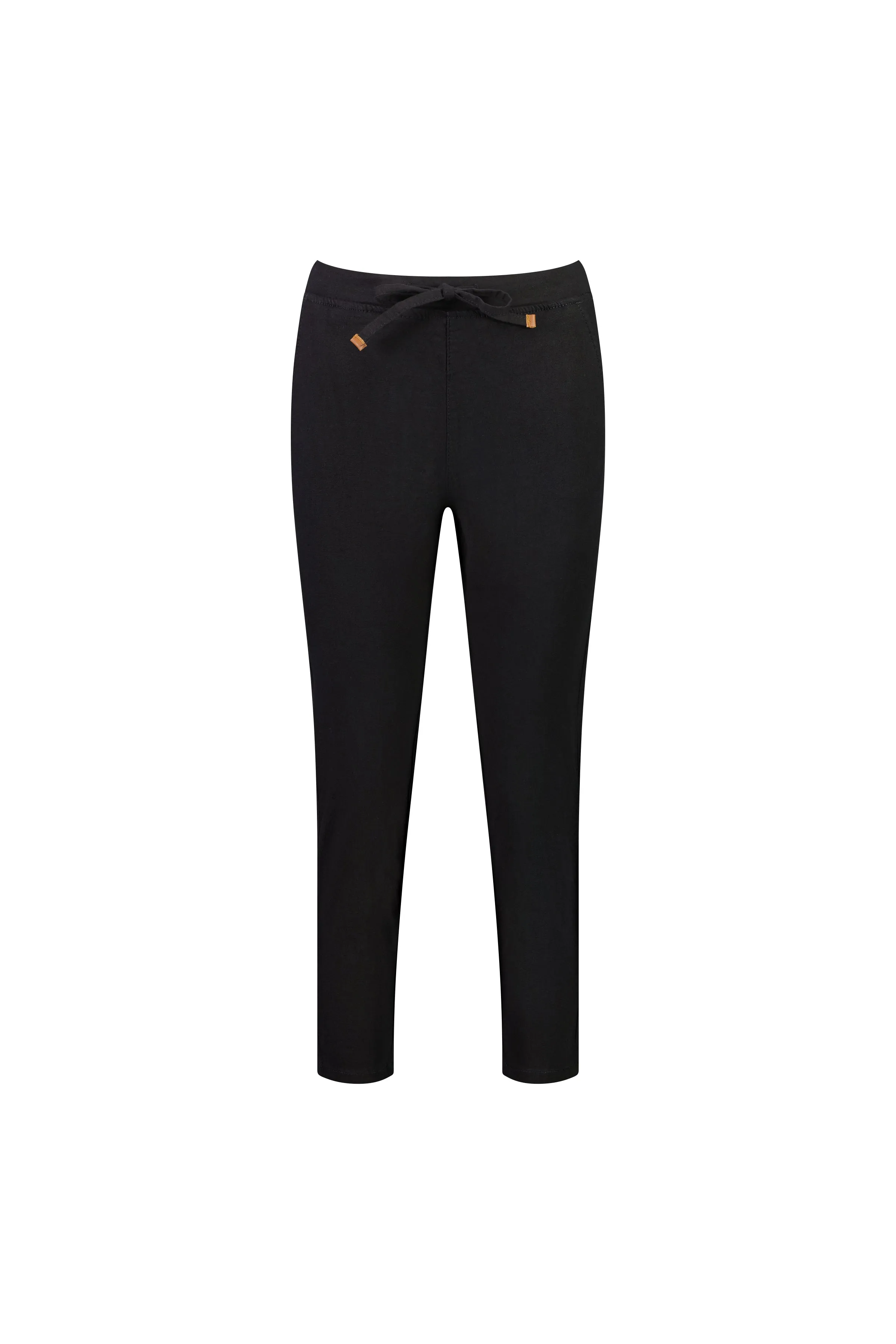 Vassalli 7/8 Leg Elastic Waist Pant - Black