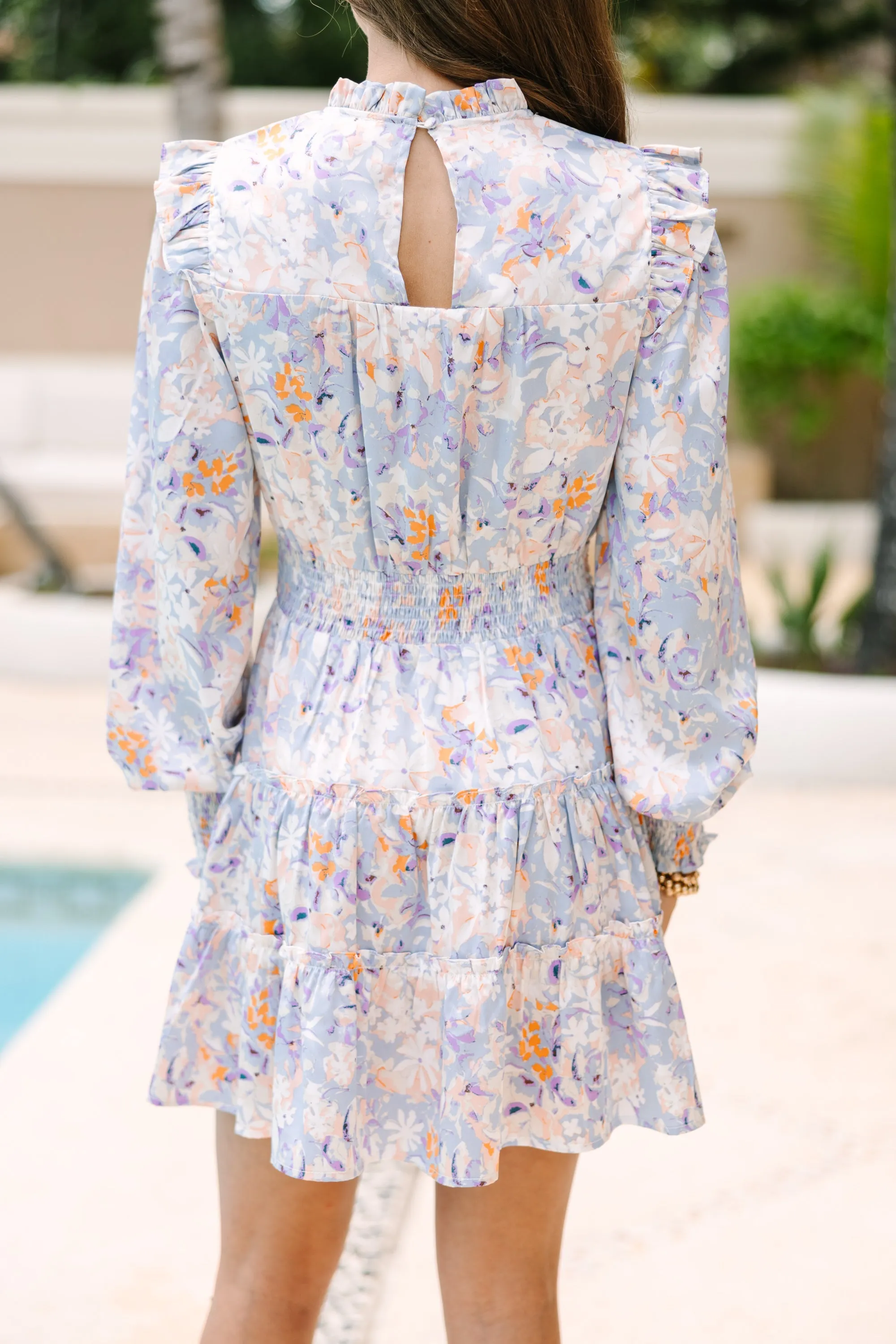 Walk My Way Light Blue Floral Dress