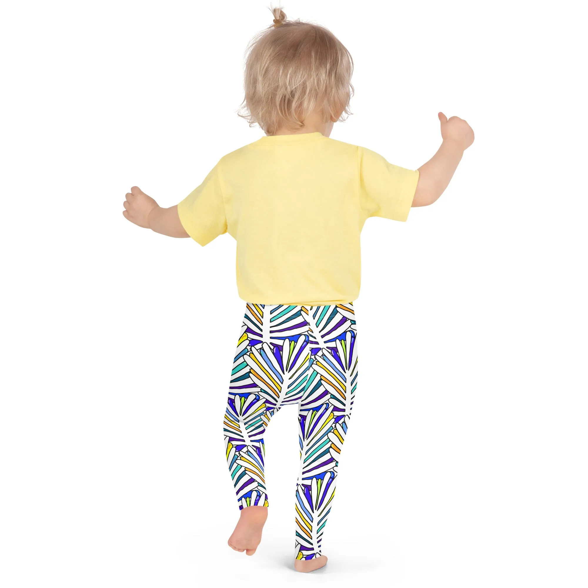 White Leaf All-Over Kid's Leggings