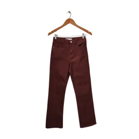 ZARA Maroon Textured Straight-leg Jeans | Gently Used |