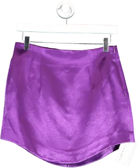 ZARA Purple High Waist Satin Skirt UK M